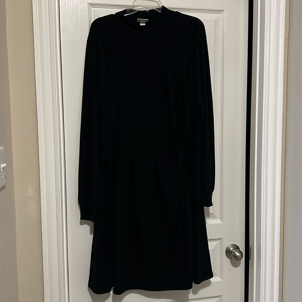 NWT Ava &Viv LS Mock Neck Faux Wrap Dress